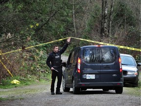 North Vancouver RCMP on scene of a possible homicide at Bridgeman Park near East Keith Road and Mountain Highway in North Vancouver, BC., November 28, 2016.