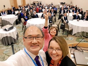 Richmond-Steveston MLA John Yap posted this selfie on Friday with Prince George-Valemount MLA Shirley Bond, while Premier Christy Clark 'photo-bombs' the fun shot by flashing the peace sign. The B.C. Liberals are holding their convention in Vancouver this weekend.