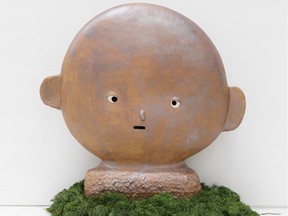 Round Face (ceramic, 2016) by Otani Workshop, is one of the works in Juxtapoz x Superflat at the Vancouver Art Gallery, Nov. 5, 2016 to Feb. 5, 2017.