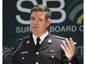 Chief Supt. Dwayne McDonald, the Officer in Charge of the Surrey RCMP, delivers his first keynote address to the Surrey Board of Trade.
