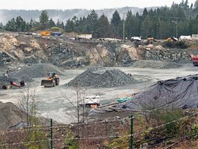 The quarry uphill from Shawnigan Lake on Vancouver Island.