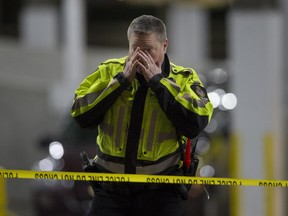 Vancouver police investigate a serious incident inside the parking lot of the Canadian Tire store on Granview Highway near Rupert in East Vancouver.