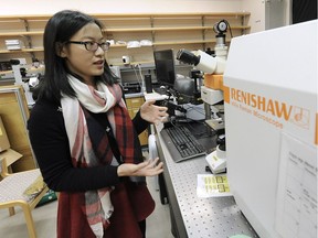 PhD student Yaxi Hu in her UBC lab. Hu has has devised a fast, accurate method of detecting contaminated food.