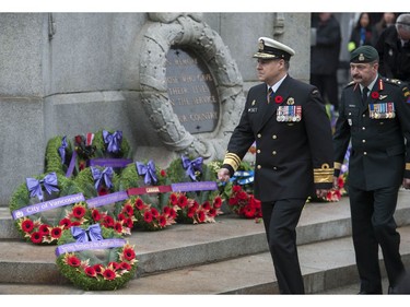 Annual Remembrance Day ceremony at the Victory Square cenotaph in Vancouver, BC Friday, November 11, 2016.