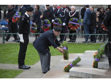 Annual Remembrance Day ceremony at the Victory Square cenotaph in Vancouver, BC Friday, November 11, 2016.