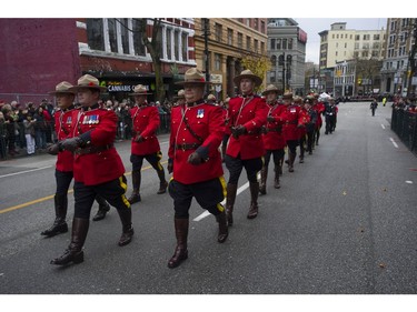 Annual Remembrance Day ceremony at the Victory Square cenotaph in Vancouver, BC Friday, November 11, 2016.