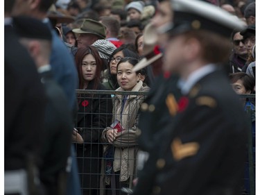 Annual Remembrance Day ceremony at the Victory Square cenotaph in Vancouver, BC Friday, November 11, 2016.