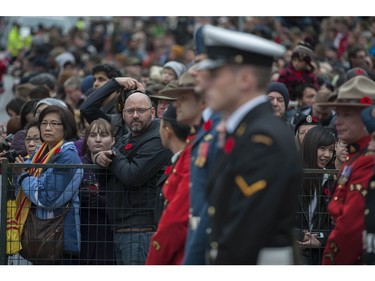 Annual Remembrance Day ceremony at the Victory Square cenotaph in Vancouver, BC Friday, November 11, 2016.