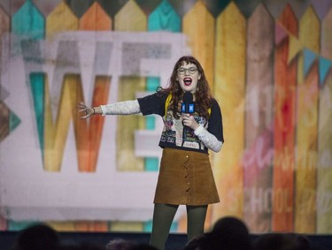 Artist and social advocate Annie Bartlett at Vancouver's We Day celebrations at Rogers Arena on Thursday.