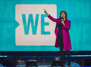 Premier Christy Clark speaks to the crowd at We Day Vancouver at Rogers Arena on Thursday.