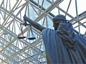 Scales of justice at the Law Courts in Vancouver.