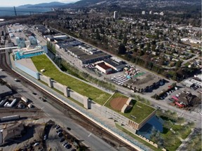 Artist's conception of proposed secondary treatment plant in North Vancouver.