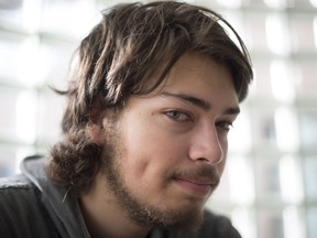 Devon Wagner is pictured in downtown Vancouver, B.C. Monday, Nov. 21, 2016. Since Devon Wagner's dog was taken away, he says he feels like there's a "hole" inside of him.