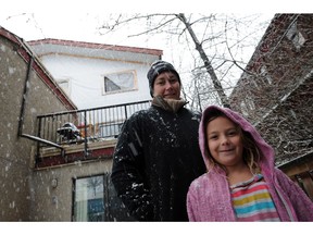 Erin Kastner and her daughter Piper stand in front of unfinished maintenance work at the housing co-up they live in. It is one of 22 co-ops that is getting some assistance from the provincial government to allow their low-income tenants to continue to receive a rent subsidy. Before this announcement, the co-op was having to take from its maintenance reserve fund to pay for the subsidies themselves.