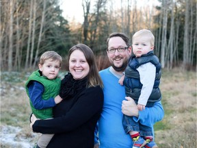 Lana and Sam Kirk live with their children Matthew (left) and Wyatt in a rented home in Abbotsford. ‘It feels like you’ve got two loans going on before you’ve even started,’ Sam Kirk says of his caution about embracing the B.C. government’s newly announced first-time homebuyer loan program.