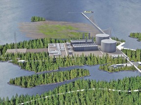 B.C.'s greenhouse-gas-emissions set to soar with its ambitions to develop an LNG industry, including the proposed Pacific NorthWest LNG plant at Prince Rupert illustrated in an artist's rendering above.