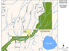 Metro Vancouver has purchased a 4.7-hectare property and added it to Kanaka Creek Regional Park in Maple Ridge. The property is in yellow on this map.