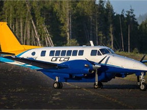 Orca Airways' Beech 99 pictured on the runway at Tofino-Long Beach Airport, British Columbia. [PNG Merlin Archive]