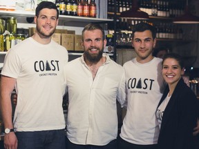 The management team of Coast Protein includes from L to R: Chris Baird, Dylan Jones, John Larigakis, Stefanie Di Giovanni.