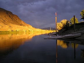 Sunset on the Thompson River near Kamloops.