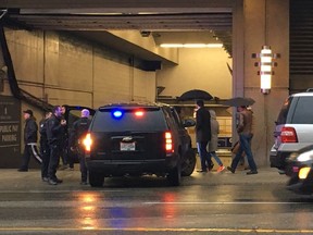 Vancouver Police were in downtown Vancouver near 200 Granville Street on Wednesday, December 1.