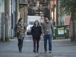 Dr. Christy Sutherland (left), medical director with PHS, with nurses Sarah Foster and Tim Parizeau in the Downtown Eastside Friday, December 16, 2016.