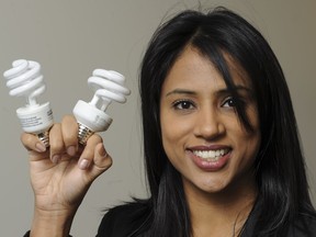 B.C. Hydro communications spokeswoman Simi Heer shows off energy-saving bulbs in September 2009. Heer has been hired by the Vancouver Police Department to lead the communications strategy for the department.