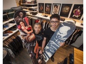 David Xin, left, and Joe Su of Jokers Workshop in  Burnaby have been successful because of mindfulness. Their attention to details, ability to listen to customers and come up with creative solutions has helped their Crystal Mall boutique shop prosper.