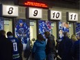 People line up to buy tickets at the Rogers arena ticket centre  for the Vancouver Canucks vs. Anaheim Ducks game  on Dec. 1.