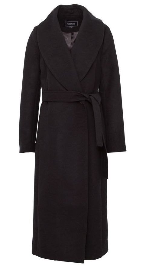 Wool Blend Shawl Collar Wrap Coat. Made in Canada. Le Chateau | $225 