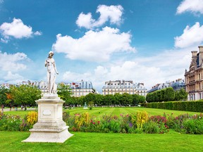 Sculpture and statues in Garden of Tuileries. (Jardin des Tuileries).