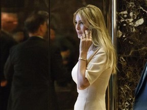 FILE - In this Nov. 11, 2016, file photo, Ivanka Trump, daughter of President-elect Donald Trump, arrives at Trump Tower in New York. Ivanka Trump plans to step aside from her executive roles at the Trump Organization and her lifestyle brand, but says she is confident both businesses will continue to ‚Äúthrive.‚Äù (AP Photo/ Evan Vucci, File)
