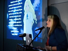 In this Friday, Dec. 9, 2016, photo, Erica Larsen-Dockray speaks during the Animated Women symposium at California Institute of the Arts, in Valencia, Calif. The California Institute of the Arts was created partly by Walt Disney&#039;s desire to bring more top-flight animators into the profession. And it has during its 47 years, though for a long time almost all were men. Now, nearly three-quarters of CalArts&#039; more than 250 animation students are women, and there&#039;s a new goal: Ensure that when they l