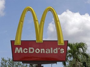 This Tuesday, June 28, 2016, photo shows the sign at a McDonald&#039;s restaurant, in Miami. On Monday, Jan. 23, 2017, McDonald&#039;s said quarterly sales rose 2.7 percent at established locations as growth overseas offset a drop in the U.S. (AP Photo/Alan Diaz)