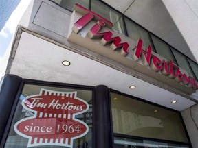 A Tim Hortons coffee shop in downtown Toronto, on Wednesday, June 29, 2016. The Tim Hortons brand is expanding into Mexico, which will be its first Latin American market.Restaurant Brands International Inc. (TSX:QSP), which owns the coffee, bakery and sandwich chain, says it has teamed up with a group of investors in Mexico to form a joint venture.. THE CANADIAN PRESS/Eduardo Lima.