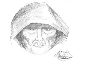 A composite sketch produced by a Surrey RCMP forensic artist of a suspect in two suspicious incidents in the Guildford and Fleetwood areas in which women were followed by the driver of a maroon-coloured van.