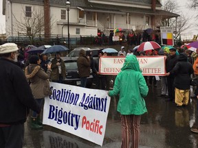 About 200 people attended an anti-KKK rally at a Sikh temple in Abbotsford Sunday, said organizers.