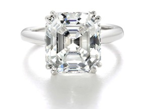 An 8.03-carat Emerald-cut F-colour and VS1 clarity Forevermark Exceptional diamond.