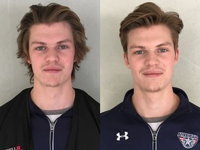 Beck Warm is a 17-year-old hockey player who hasn't cut his hair in several months and wanted a new look. The before look is on the left.