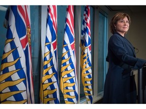 B.C. Premier Christy Clark told reporters on Wednesday she didn't consider the Kinder Morgan deal to be 'a political thing. You know, we set out the five conditions. We said that when they were met we would say yes because it was a path to get to yes.'