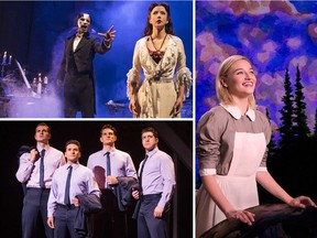 Clockwise from top left: The Phantom of the Opera, The Sound of Music and Jersey Boys will be part of Vancouver's Broadway Across Canada 2017-18 season.