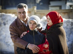 From left, Vahid Said, daughter Reza and wife Ayyus Bosi are refugees from Aleppo, Syria, now living in Coquitlam. Their challenges integrating into Canadian society have been complicated further by the fact that Reza requires a kidney transplant and must undergo dialysis for 15 hours a week.