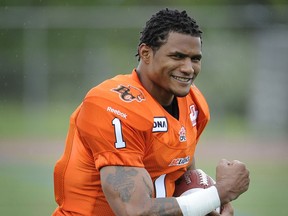 Kamloops , BC,  June 5,  2012   --Doing it all  B.C Lions star Arland Bruce  1, gets set for the big season  at training camp at Hillside stadium , in Kamloops on June 5, 2012  Hold for Special Lions sports section       (Mark van Manen/PNG Staff     see Mike Beamish/ Iain MacIntyre Vancouver Sun- Sports Attention  Scott Brown Sun Sports    Vancouver Sun Sports   stories      00061913A [PNG Merlin Archive]