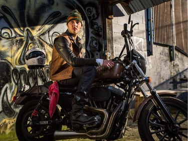 A new generation of motorcycle enthusiasts are ushering in a style shift within the genre. A model wears a look from Vancouver-based brand Lords of Gastown.