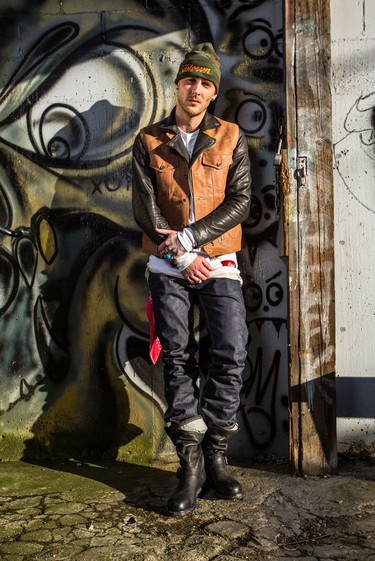 A new generation of motorcycle enthusiasts are ushering in a style shift within the genre. A model wears a look from Vancouver-based brand Lords of Gastown.