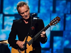 Sting performs during the Nobel Peace Prize concert on December 11, 2016 in Oslo, Norway.