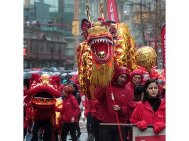 Action from the 44th annual  Chinese New Year Parade in Vancouver, BC., January 29, 2017.