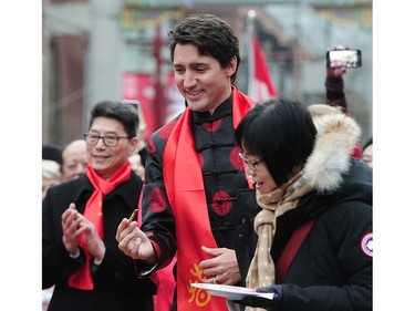 Prime Minister Justin Trudeau attends the 44th annual  Chinese New Year Parade in Vancouver, BC., January 29, 2017.