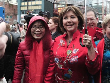 Premier Christy Clark attends the 44th annual  Chinese New Year Parade in Vancouver, BC., January 29, 2017.