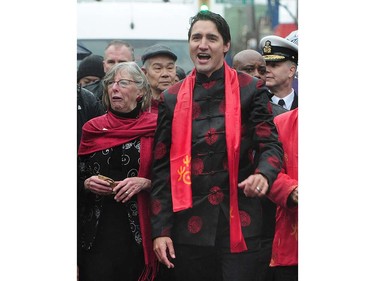 Prime Minister Justin Trudeau attends the 44th annual Chinese New Year Parade in Vancouver, BC., January 29, 2017.